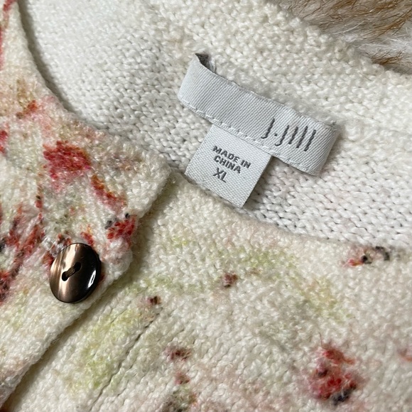 J. Jill 3 button fall floral cardigan - Picture 4 of 6
